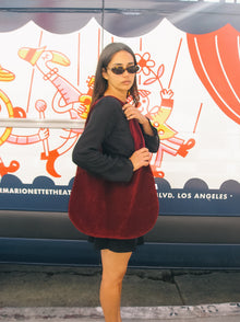 Vera Suede Tote Bag | Wine