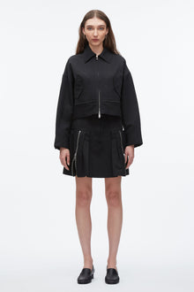 Double Zip Cropped Utility Jacket | Black