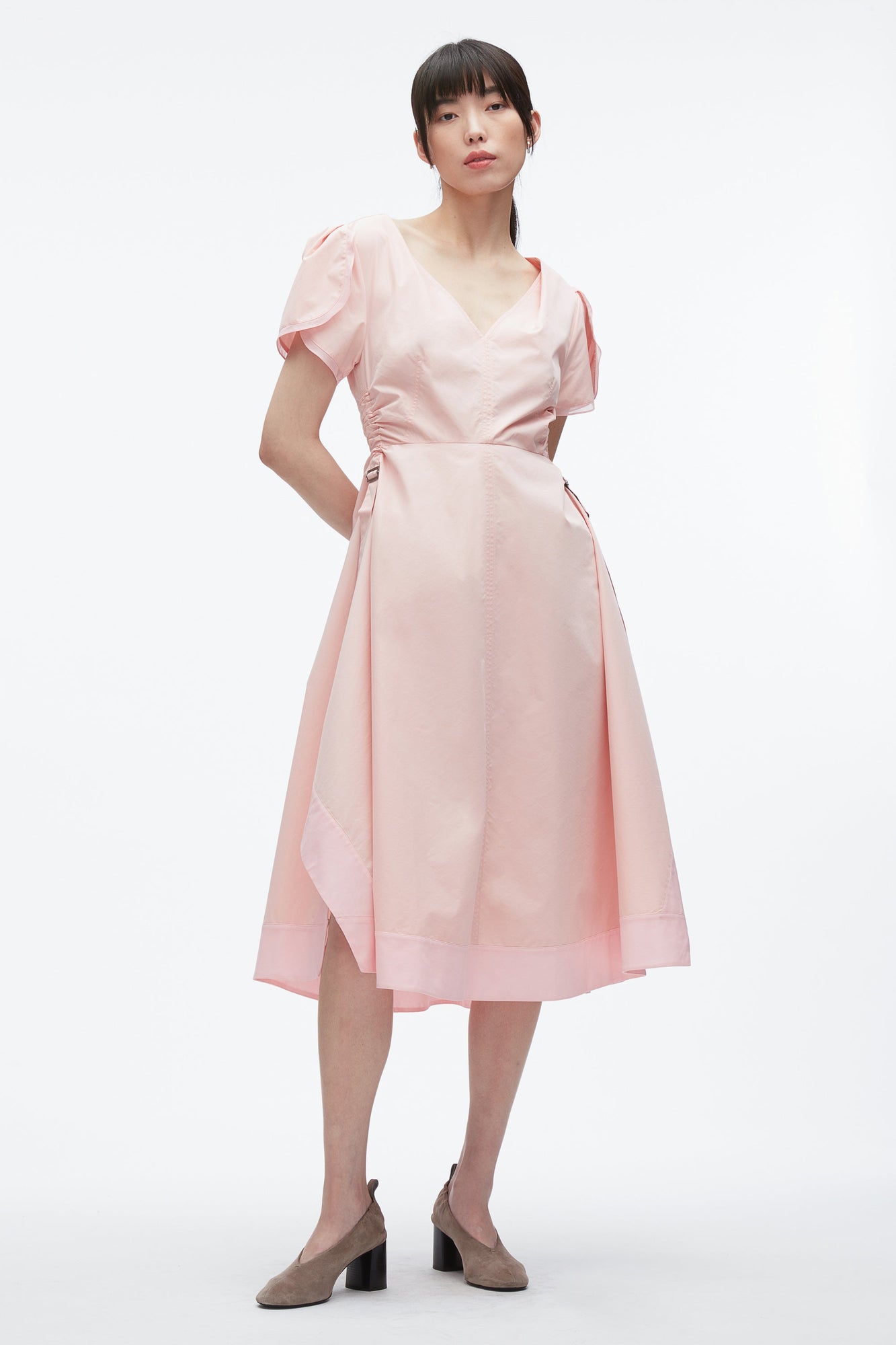 Tulip Sleeve V-Neck Dress | Petal
