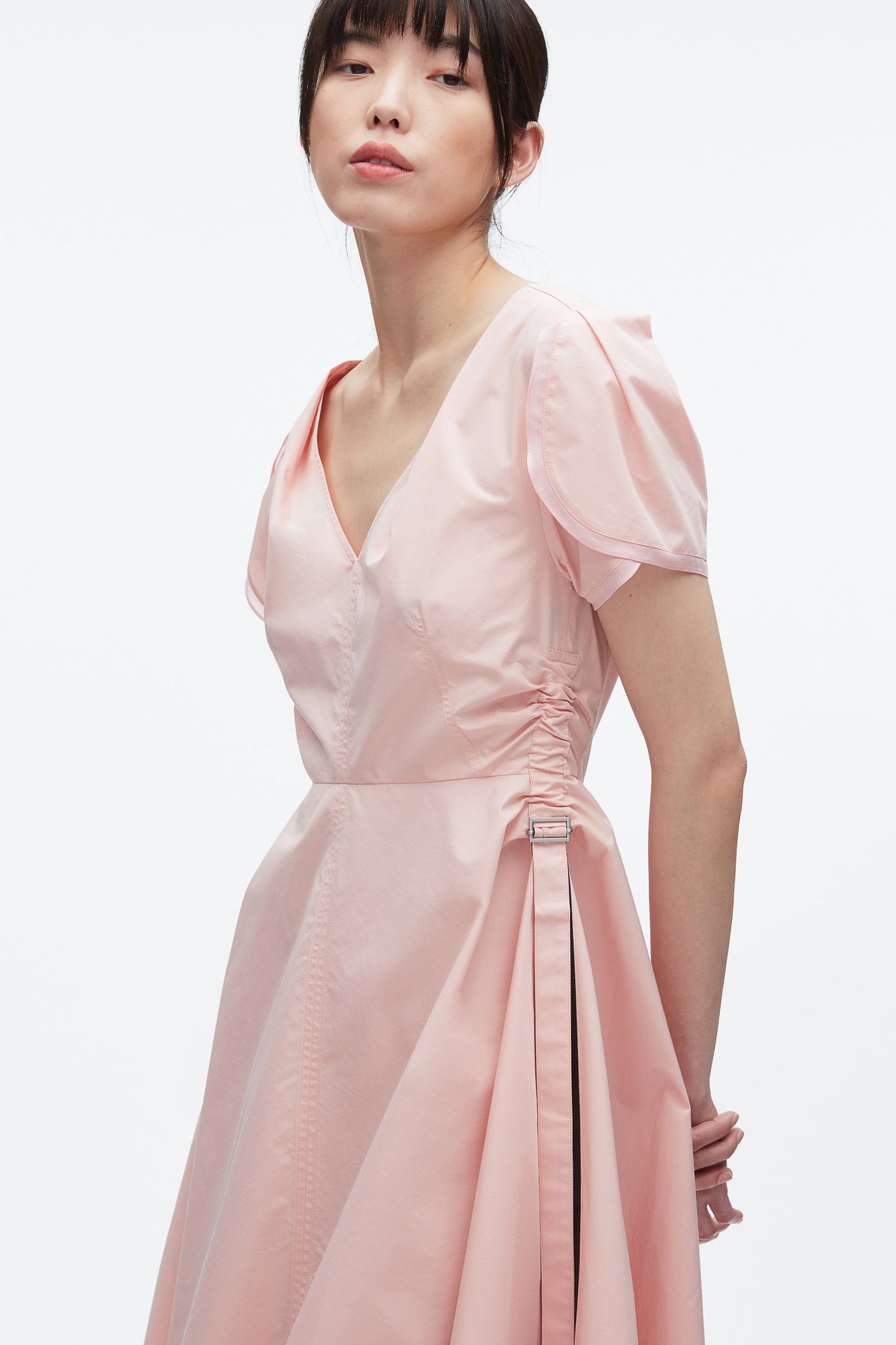 Tulip Sleeve V-Neck Dress | Petal