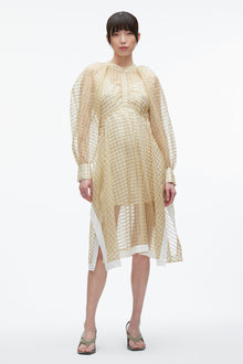 Plaid Organza Flounce Hem dress | Hay Multi