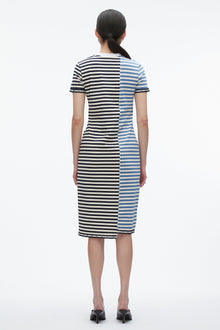 Patchwork Stripe T-shirt Dress | Midnight Multi