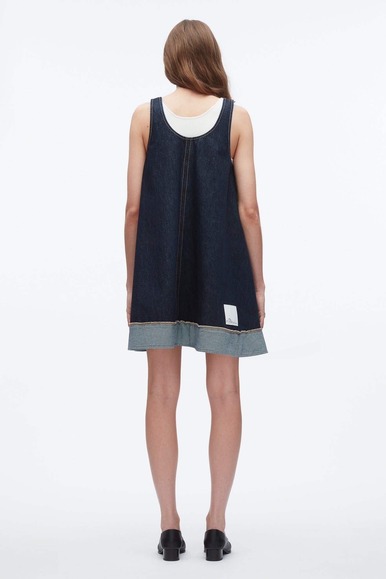Denim Trapeze Mini Dress | Dark Indigo