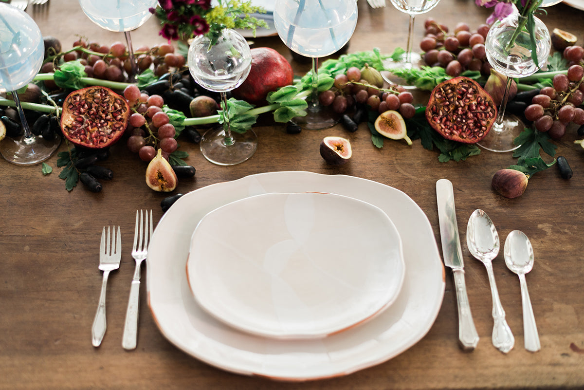 Exposed Edge Organic Dinner Plate | White | Large
