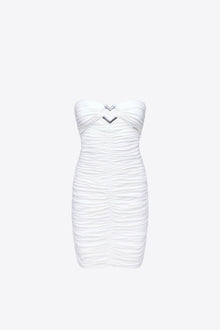 Heart Ruched Strapless Mini Dress | Off-White