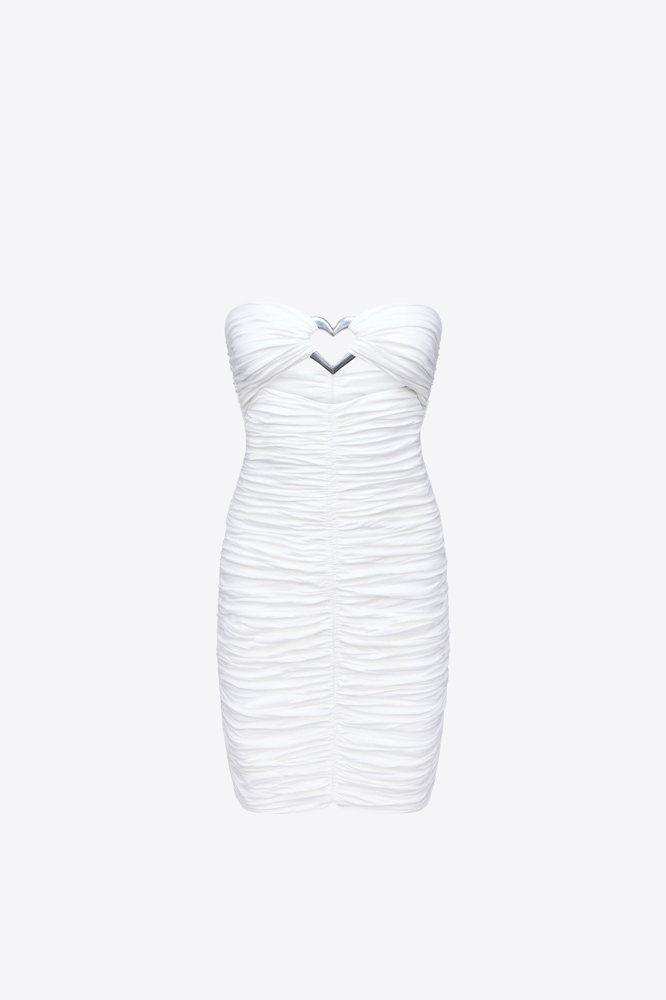 Heart Ruched Strapless Mini Dress | Off-White