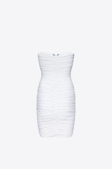 Heart Ruched Strapless Mini Dress | Off-White