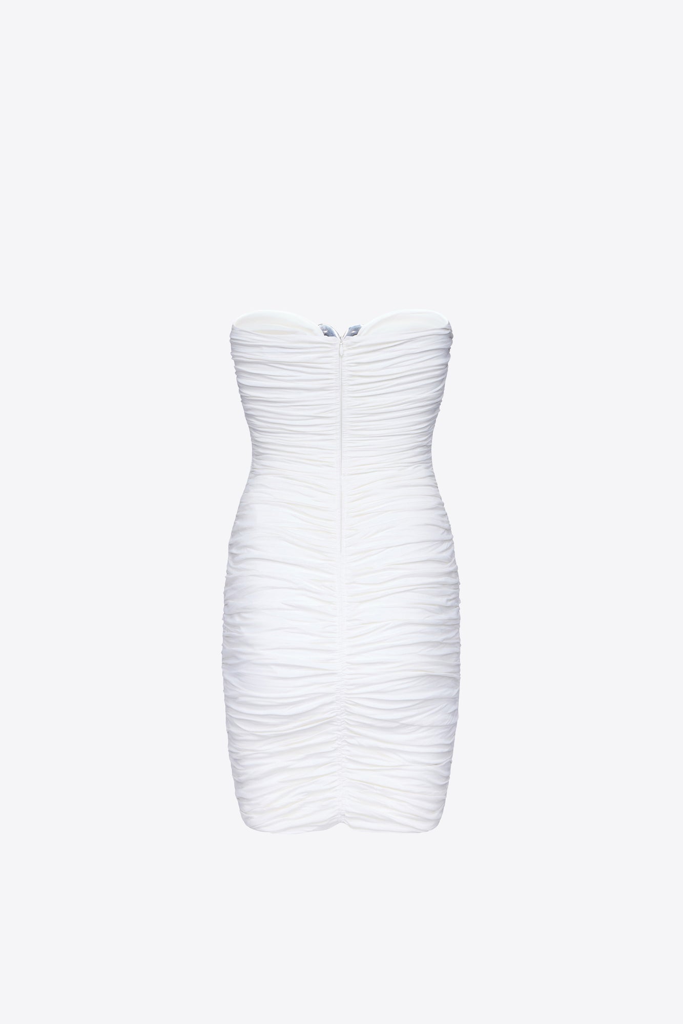 Heart Ruched Strapless Mini Dress | Off-White