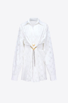 Broderie Anglaise Heart Draped Tunic | Off-White