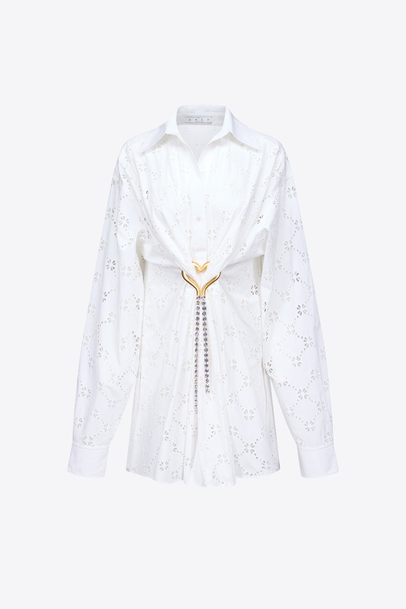 Broderie Anglaise Heart Draped Tunic | Off-White