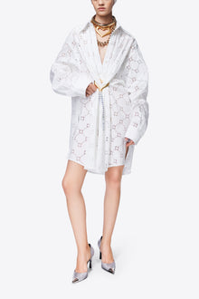 Broderie Anglaise Heart Draped Tunic | Off-White