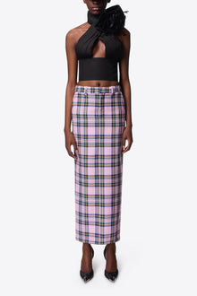 Checked Midi Skirt | Pink Multi