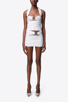 Heart Ruched Mini Skirt | Off-White