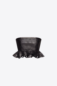 Laser Cut Leather Heart Bandeau | Black