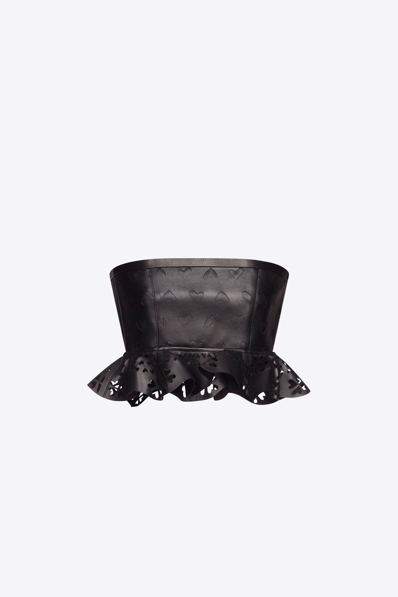 Laser Cut Leather Heart Bandeau | Black