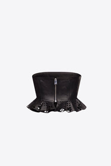 Laser Cut Leather Heart Bandeau | Black