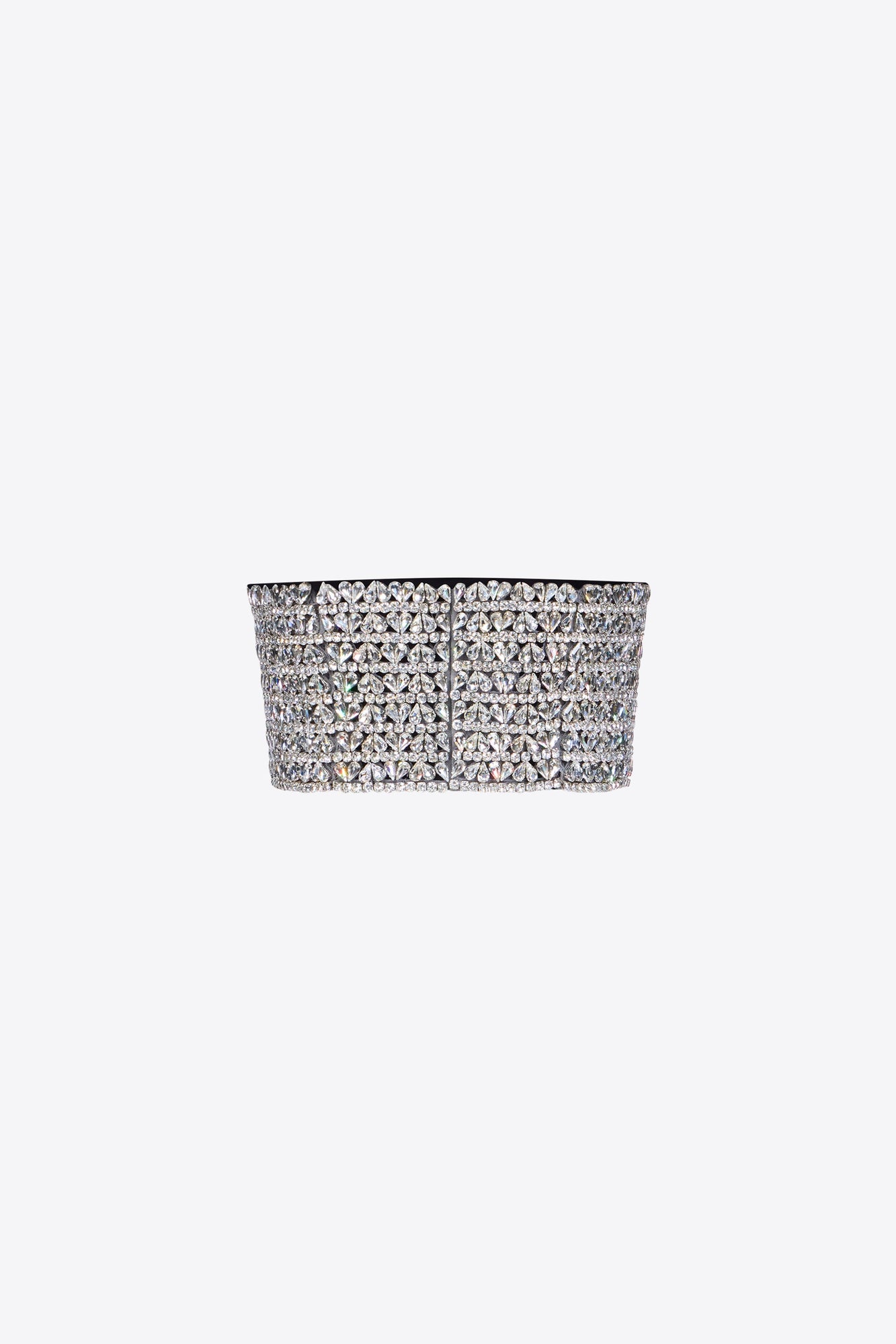Embroidered Crystal Heart Bandeau | Crystal/Black