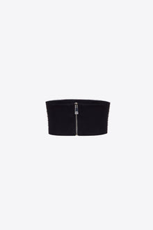 Embroidered Crystal Heart Bandeau | Crystal/Black