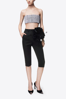 Embroidered Crystal Heart Bandeau | Crystal/Black
