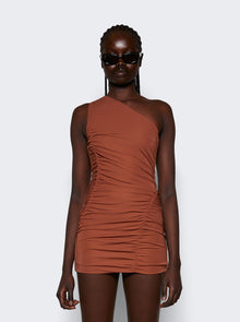Women | Zeynep Arcay | One Shoulder Mini Dress | Rust