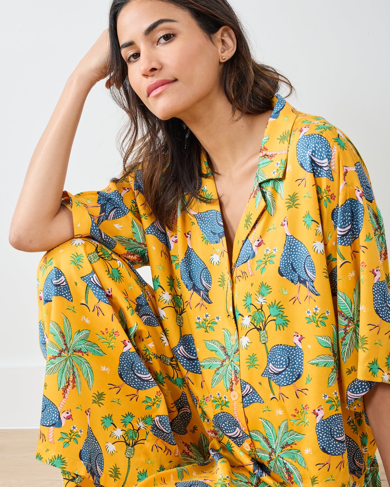 Guinea Hens - Eco Satin Wildest Dreams Set - Marigold - Printfresh