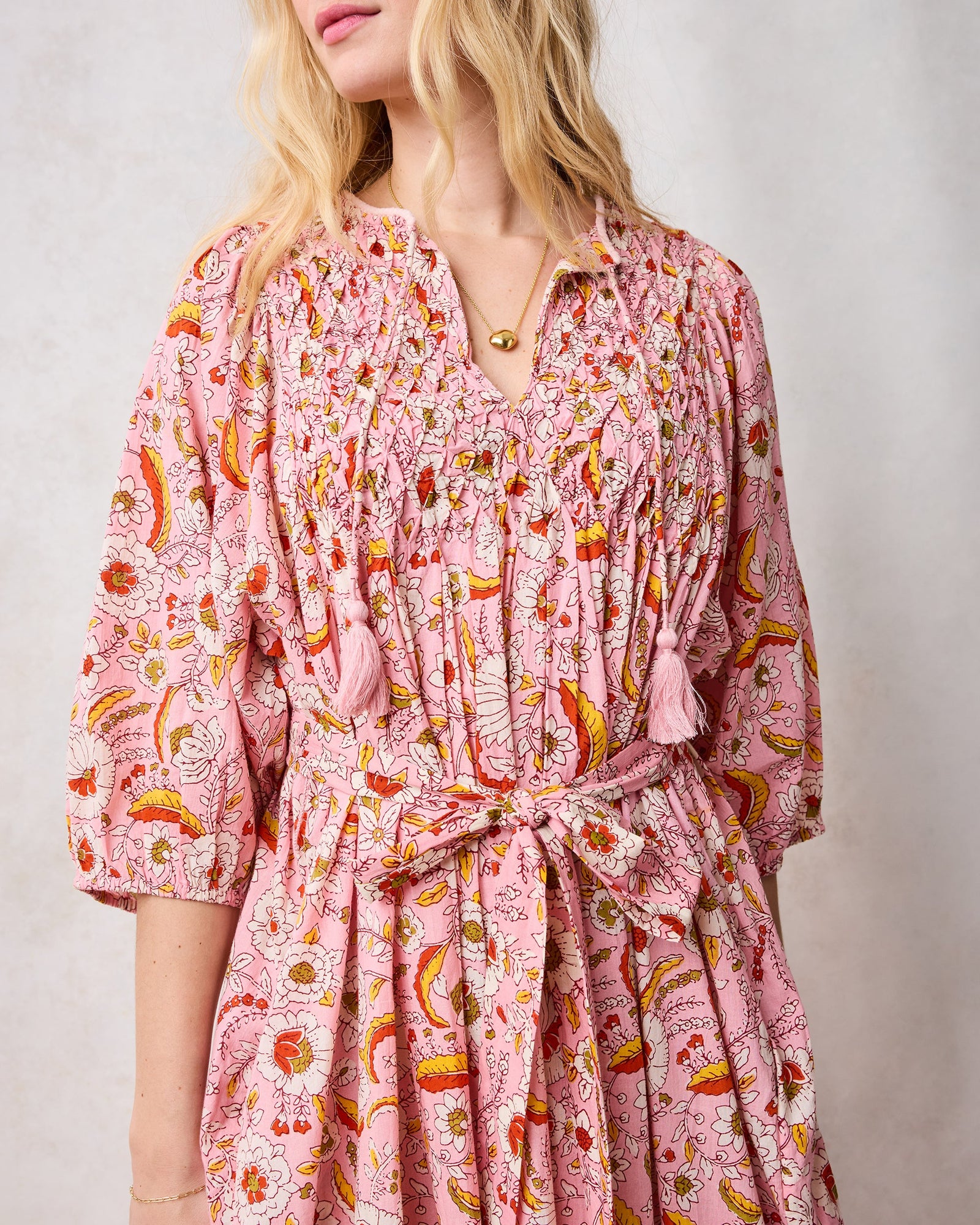 India Bloom - Artifact Dress - Soft Rose - Printfresh