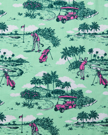 Golf Toile - Cropped PJ Pants - Putting Green - Printfresh