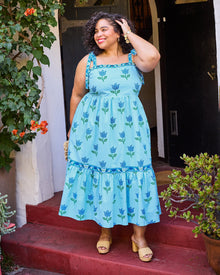 Tulip Bloom - Way Around Dress - Oasis Sky - Printfresh