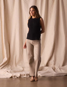 Women | Adelaide Knit Hi-Neck Tank | Black