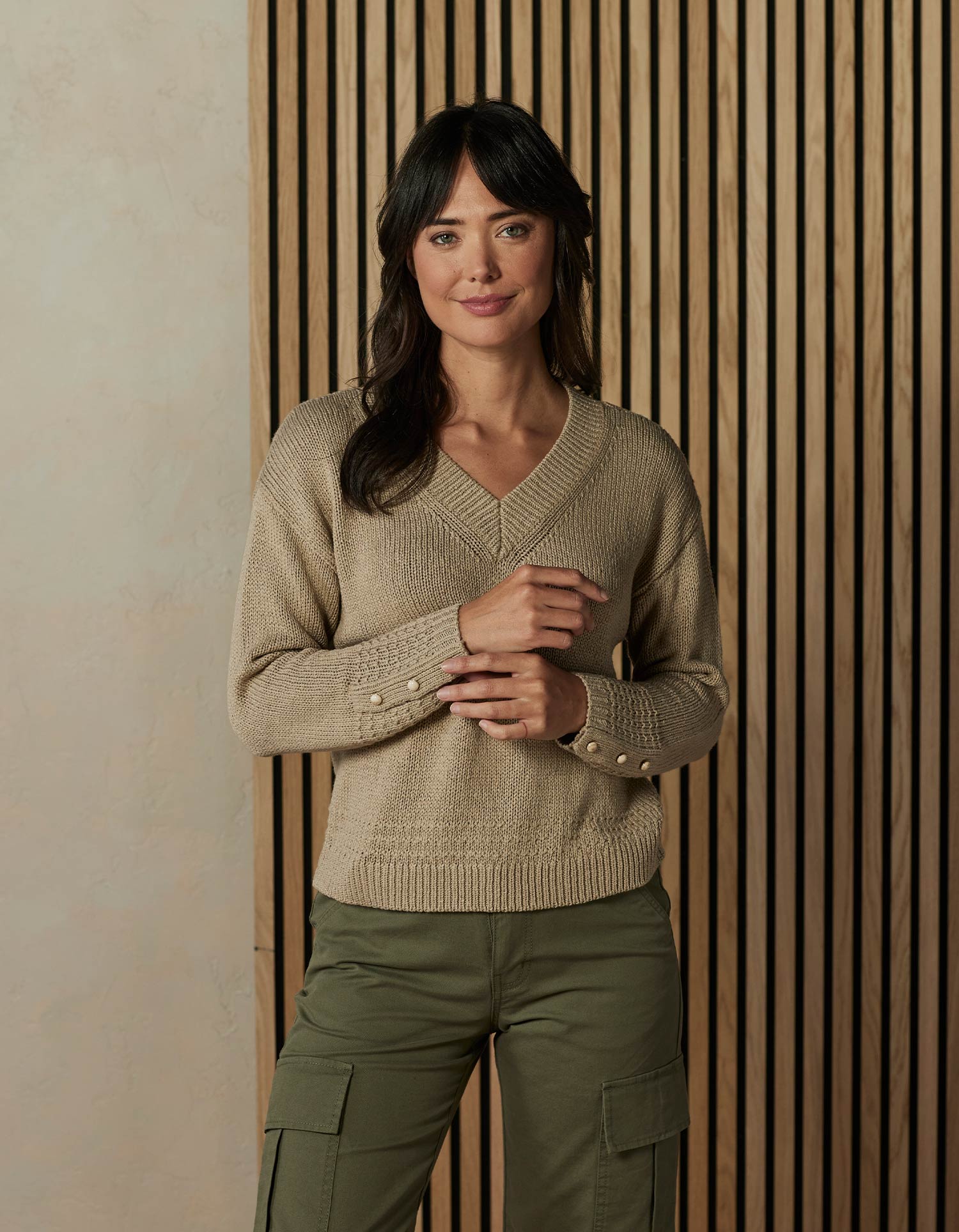 Women | Arlo V-Neck Sweater | Oatmeal