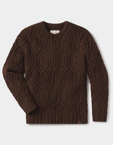 Men | Trellis Cable Pullover | Dark Brown