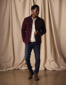Men | Brightside Flannel Lined Workwear Jacket | Port Wine