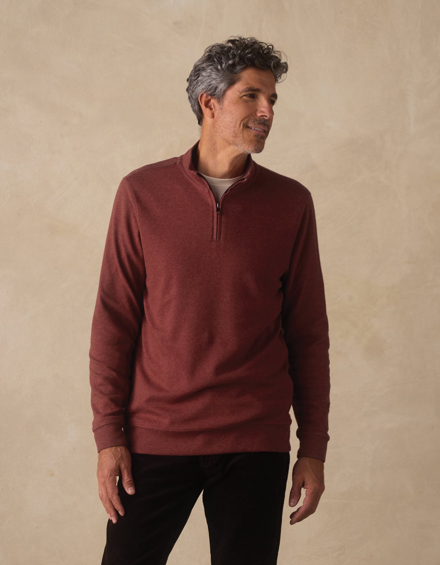 Men | Puremeso Weekend Quarter Zip | Redwood