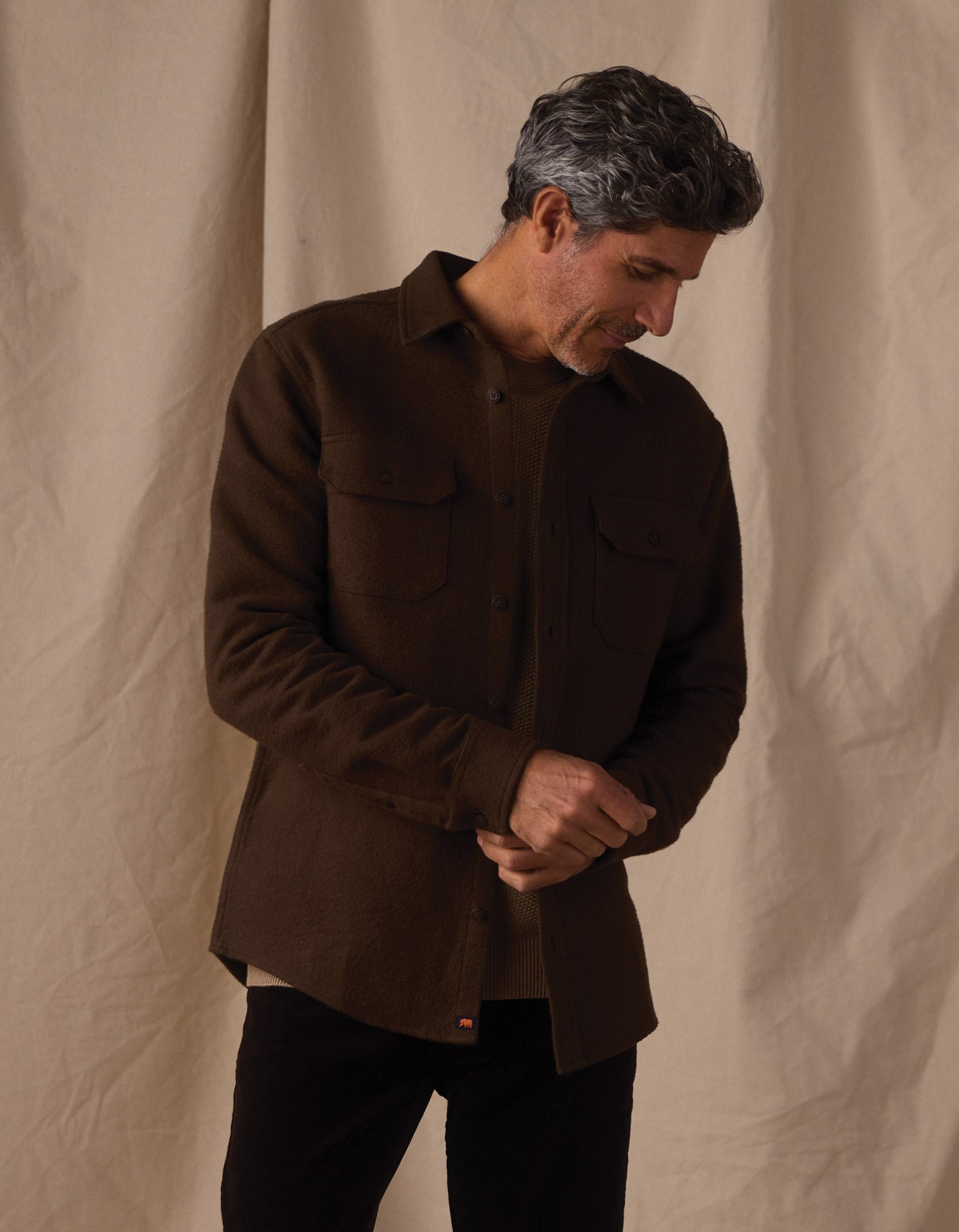 Men | Heavyweight Chamois Overshirt | Dark Brown