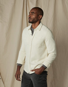 Men | Loop Terry Button Up | Ecru