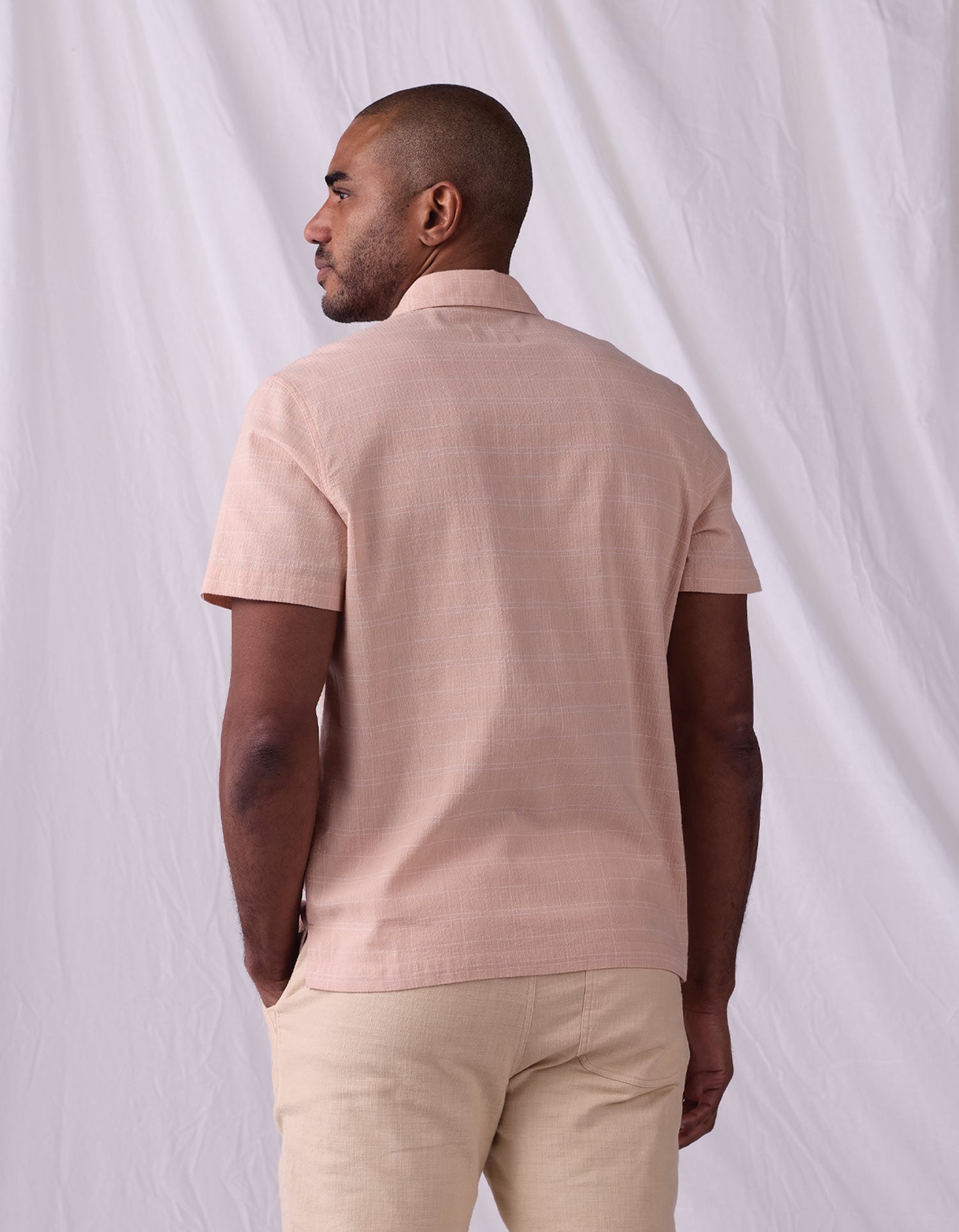 Men | Freshwater Camp Shirt | Dusty Rose Dobby
