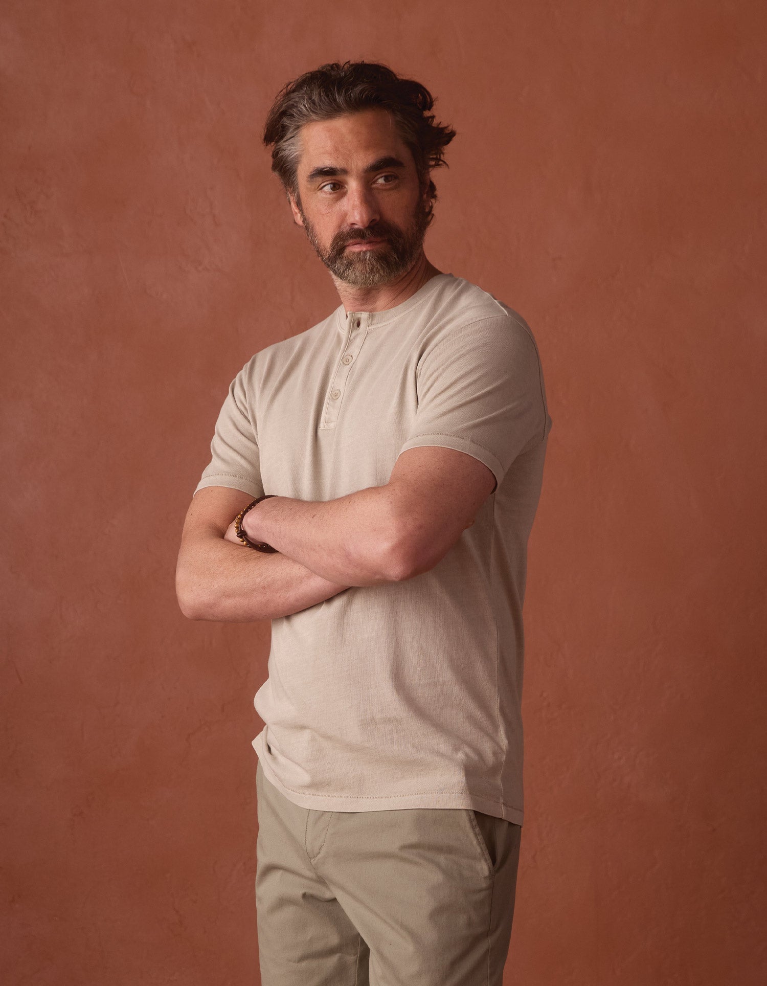 Men | Normal Jersey Henley | Pumice