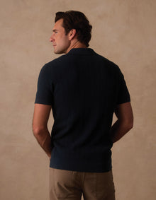 Men | Robles Textured Knit Polo | Dark Oasis