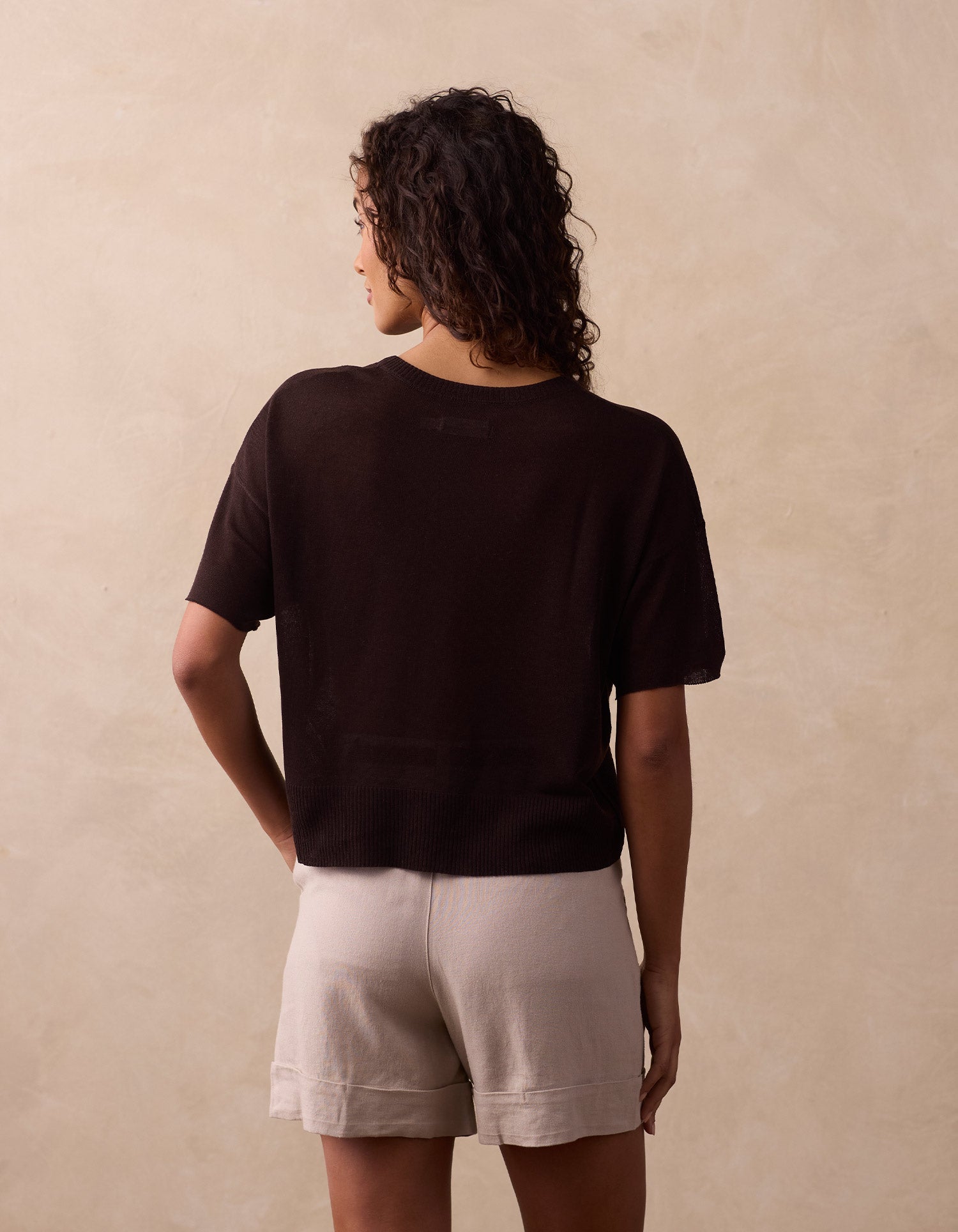 Women | Summer Linen-Blend Tee | Umber