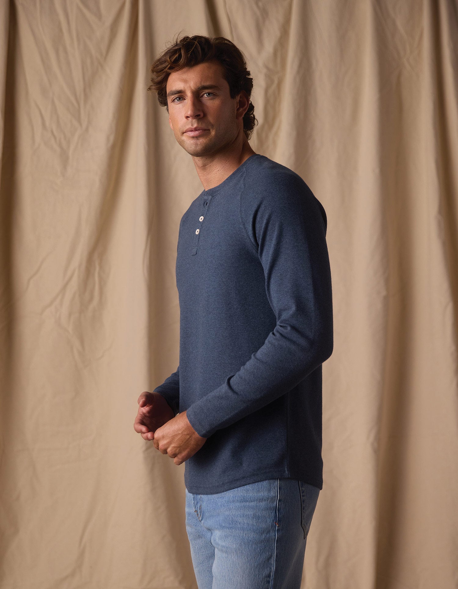 Men | Puremeso Everyday Henley | Indigo Blue