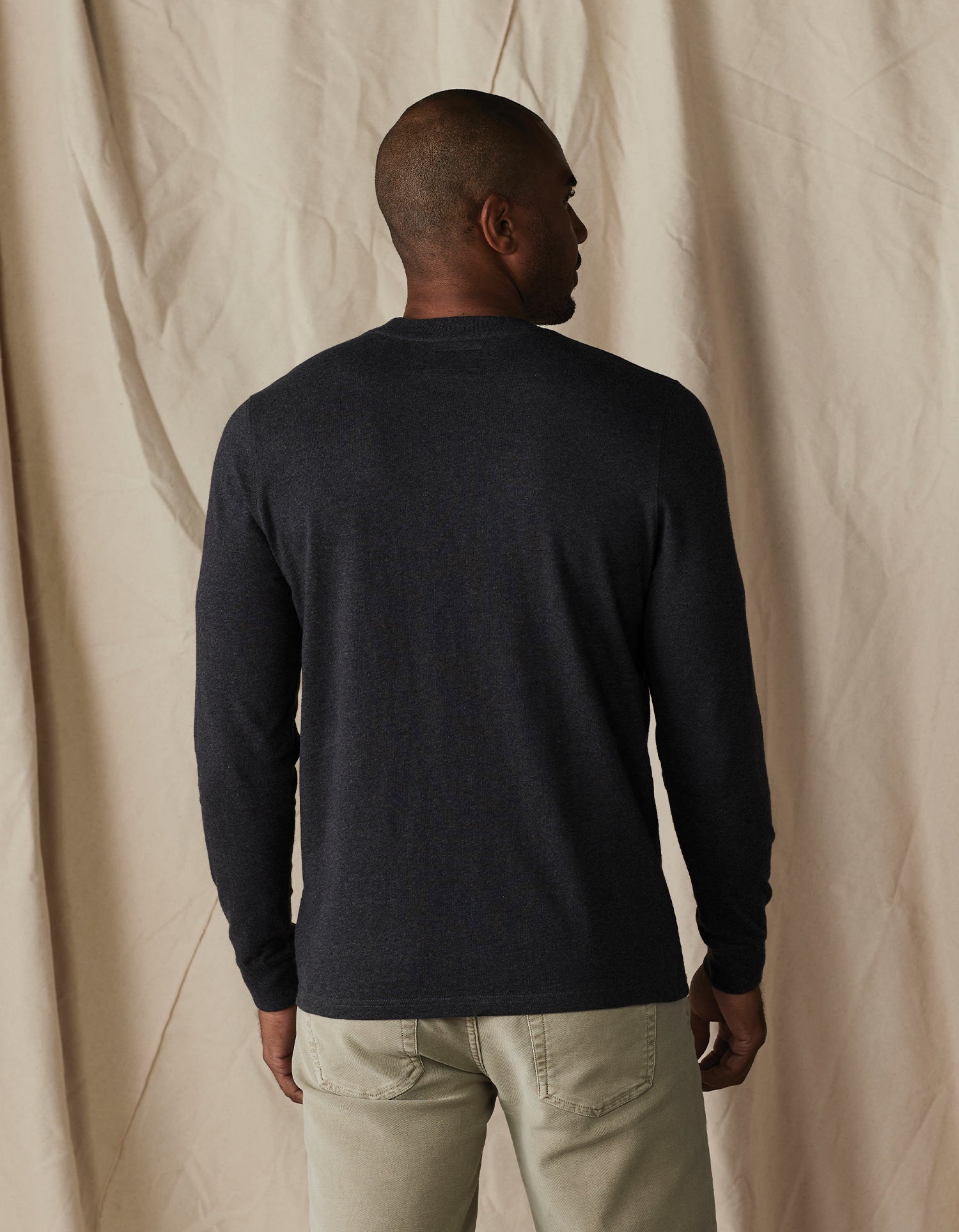 Men | Lennox Jersey Long Sleeve Tee | Heather Charcoal
