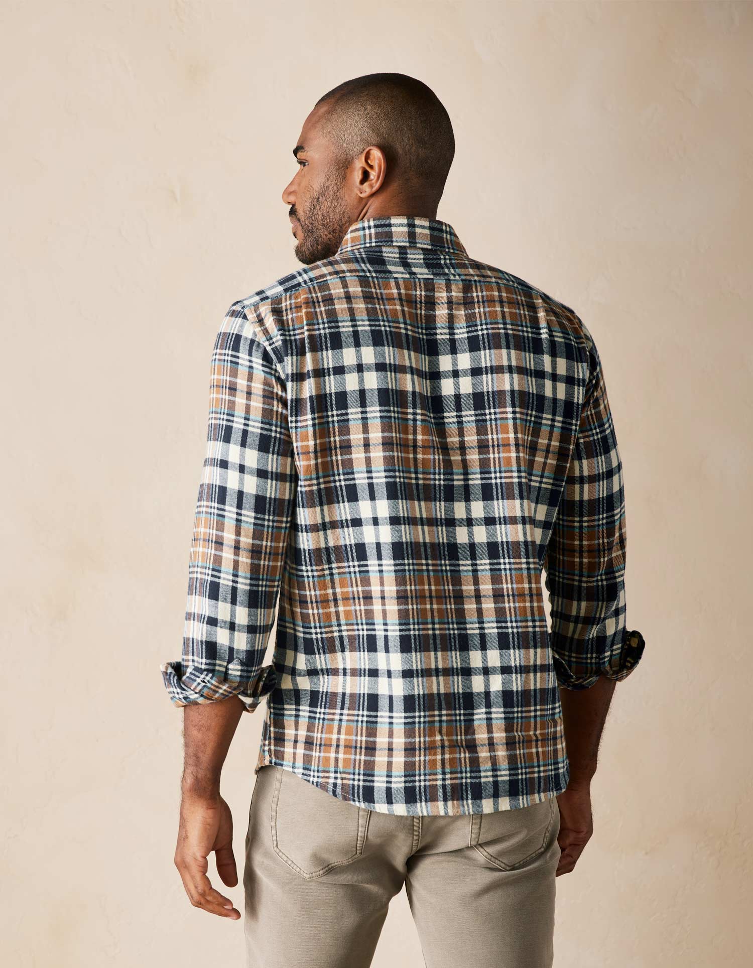 Men | Hudson Double Brushed Flannel | Cedar Plaid