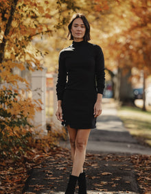 Women | Puremeso Mock Neck Dress | Black