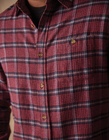 Men | Hudson Double Brushed Flannel | Mineral Red Plaid