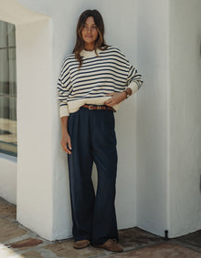 Women | Leukos Linen-Blend Trouser | Navy