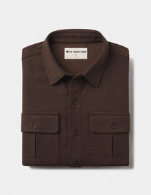 Men | Comfort Terry Shirt Jacket | Dark Brown