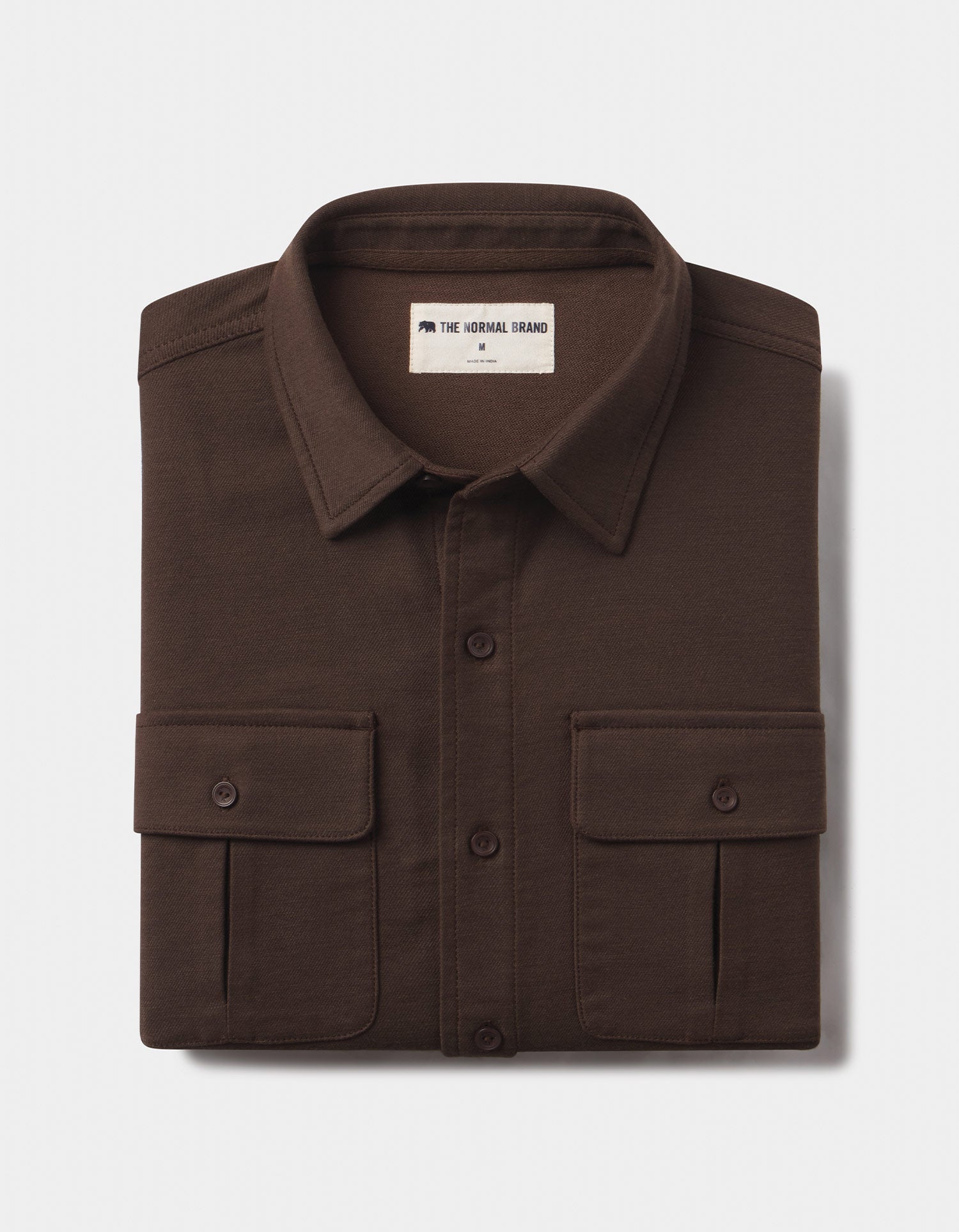 Men | Comfort Terry Shirt Jacket | Dark Brown