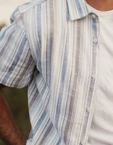Men | Freshwater Short Sleeve Button Up Shirt | Misty Harbor Stripe