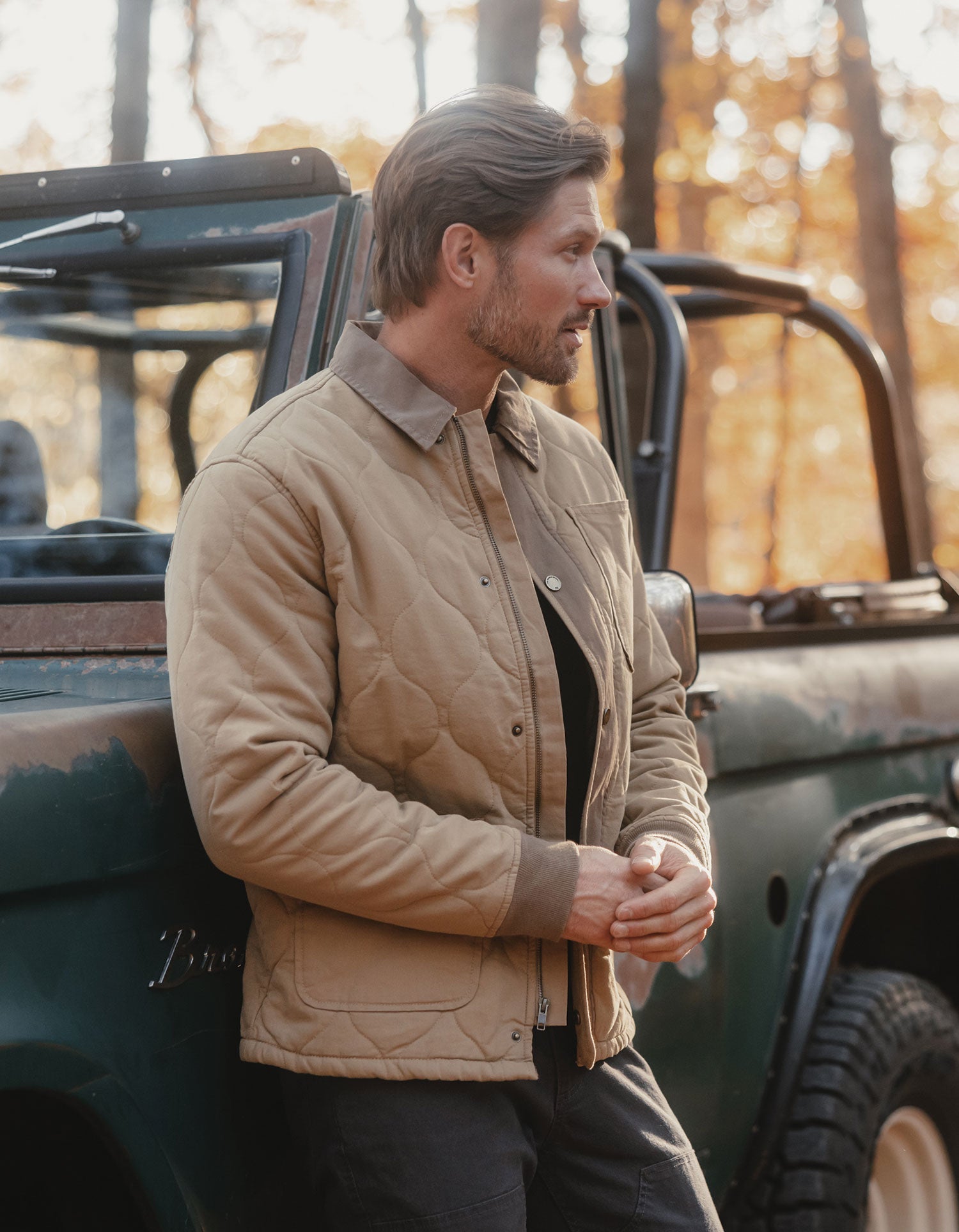 Men | James Canvas Liner Jacket | Tan/Cedar