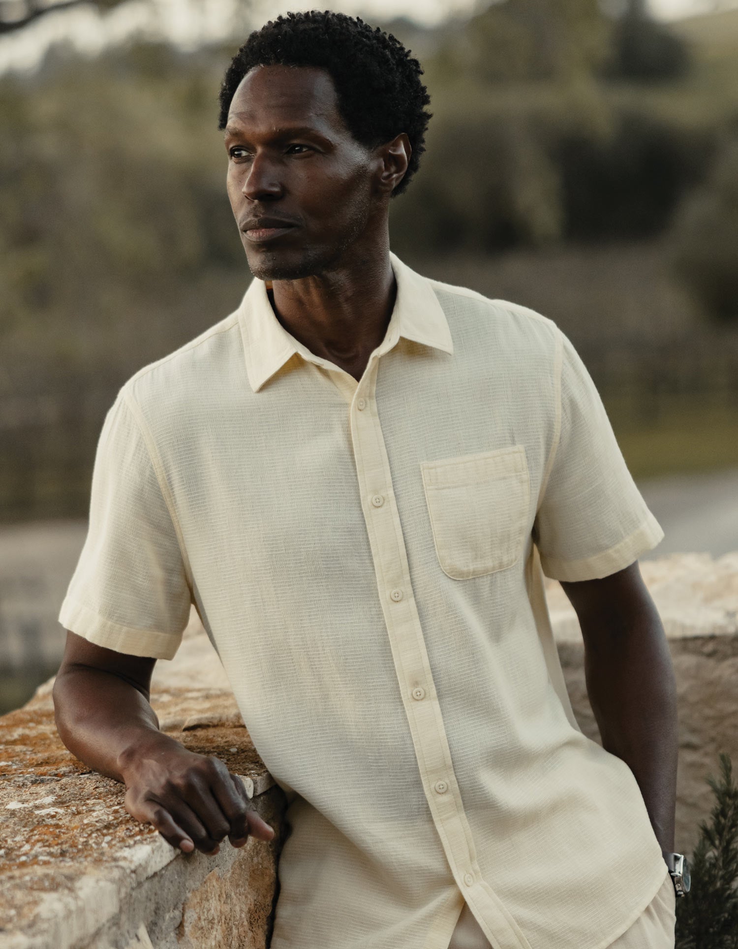 Men | Freshwater Short Sleeve Button Up Shirt | Summer Yellow Check